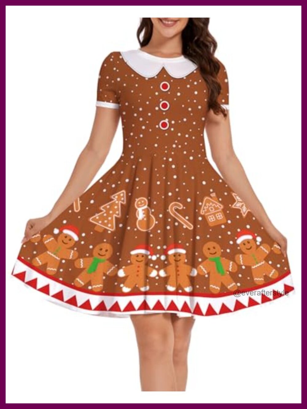 Ugly Christmas Dress Knee Length A-Line Pull On Holiday Party Xmas